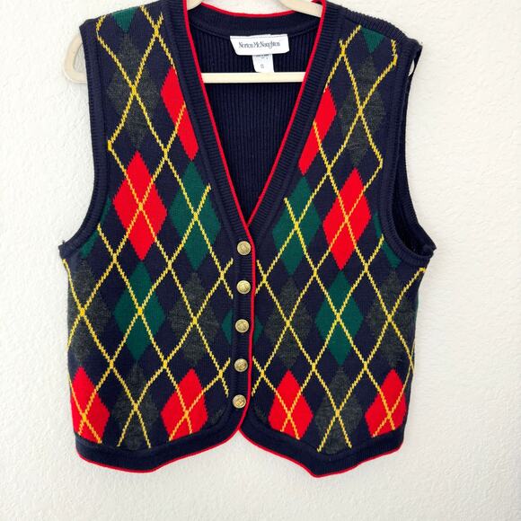 Vintage Sweaters - Norton McNaughton Vintage Unisex Sweater Vest Holiday Christmas Made In USA
